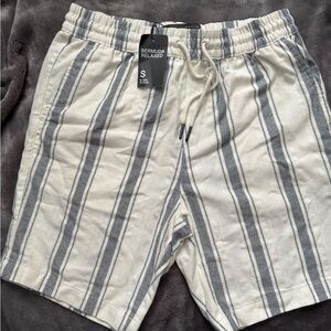 Denim&Co Navy and White Striped Bermuda Shorts